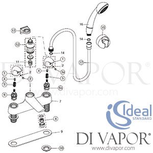 Ideal Standard Vectis Bath and Shower Mixer Tap Spare Parts - IDL DV 302